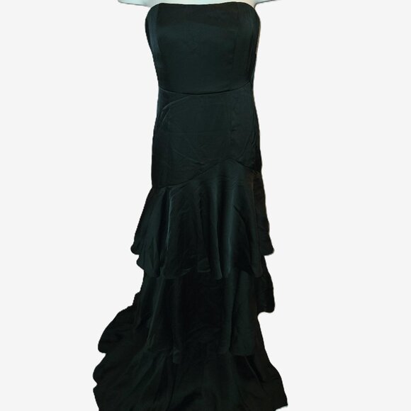 NWT Lulus Women's Size Small Black Tiered Ruffle Gown - Picture 1 of 6